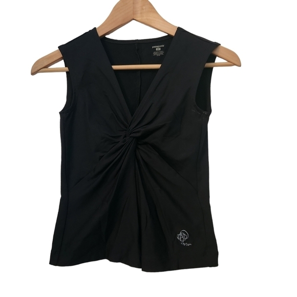 Patagonia black front tie workout hiking active tank  top - Picture 1 of 9